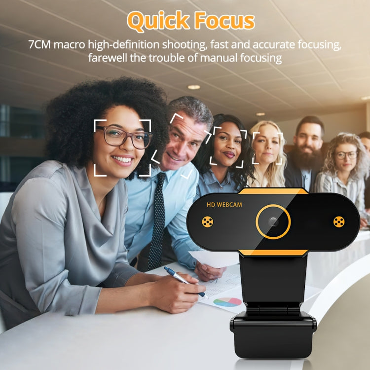 312 1080P HD USB 2.0 PC Desktop Kamera Webcam mit Mikrofon, Kabellänge: ca. 1,3m, Standard, mit Stativ, Blickschutz