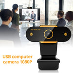 312 1080P HD USB 2.0 PC Desktop Kamera Webcam mit Mikrofon, Kabellänge: ca. 1,3m, Standard, mit Stativ, Blickschutz