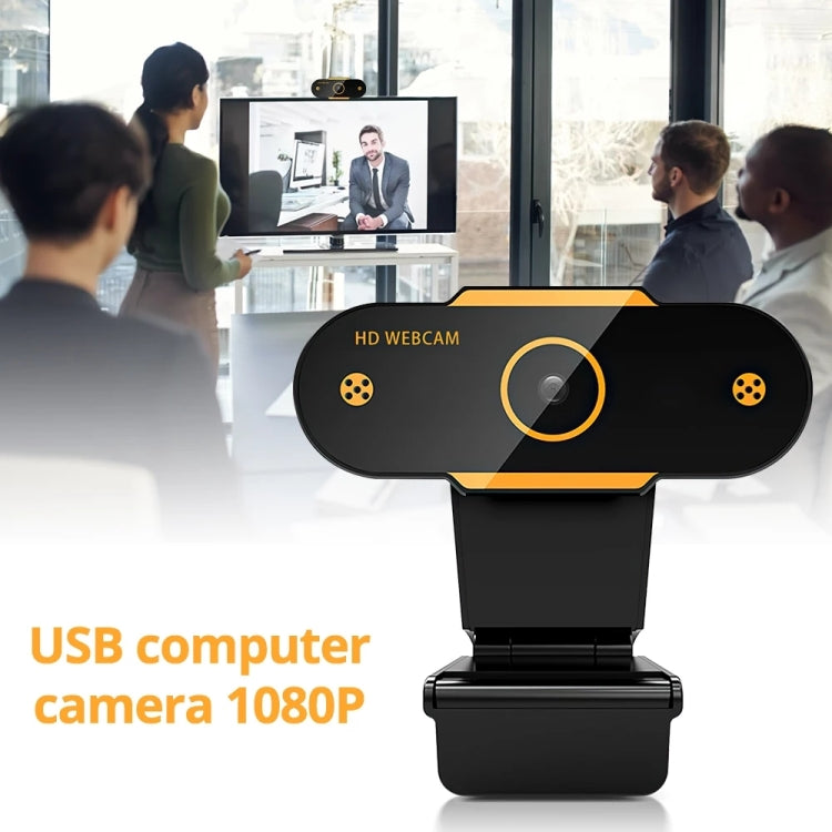312 1080P HD USB 2.0 PC Desktop Kamera Webcam mit Mikrofon, Kabellänge: ca. 1,3m, Standard, mit Stativ, Blickschutz