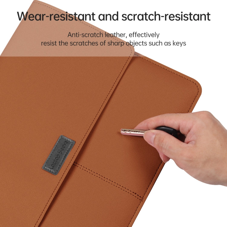 Litschi-Muster PU-Leder wasserdichte ultradünne Schutzhülle Tasche Aktentasche Laptop-Tragetasche für 13-14 Zoll Laptops, Für 13-14 Zoll