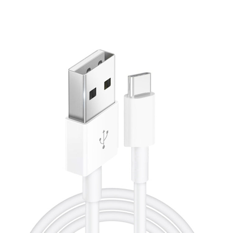 Dual USB Portable Travel Charger + 1 Meter USB to Type-C Data Cable, EU Plug