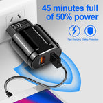Doppel USB Tragbares Reise-Ladegerät + 1 Meter USB zu 8 Pin Datenkabel, US-Stecker