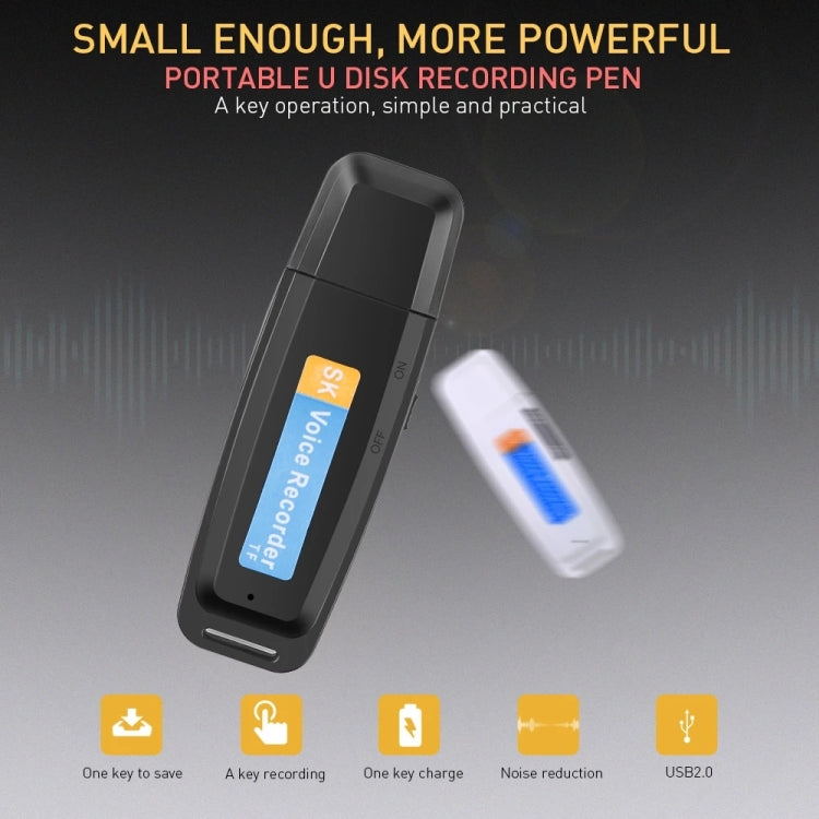 SK001 Professionelles Wiederaufladbares U-Disk Tragbares USB Digital Audio Diktiergerät Stift Unterstützt TF-Karte, 32GB