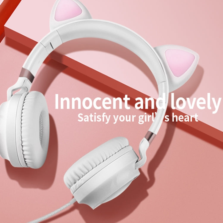 P28 Katzenohr-Kopfhörer, kabelgebundenes Musik-Stereo-Headset mit Mikrofon
