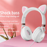 P28 Katzenohr-Kopfhörer, kabelgebundenes Musik-Stereo-Headset mit Mikrofon