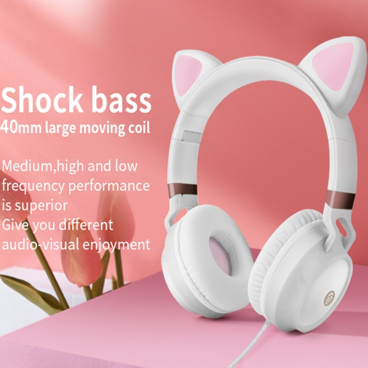 P28 Katzenohr-Kopfhörer, kabelgebundenes Musik-Stereo-Headset mit Mikrofon