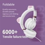 P28 Katzenohr-Kopfhörer, kabelgebundenes Musik-Stereo-Headset mit Mikrofon