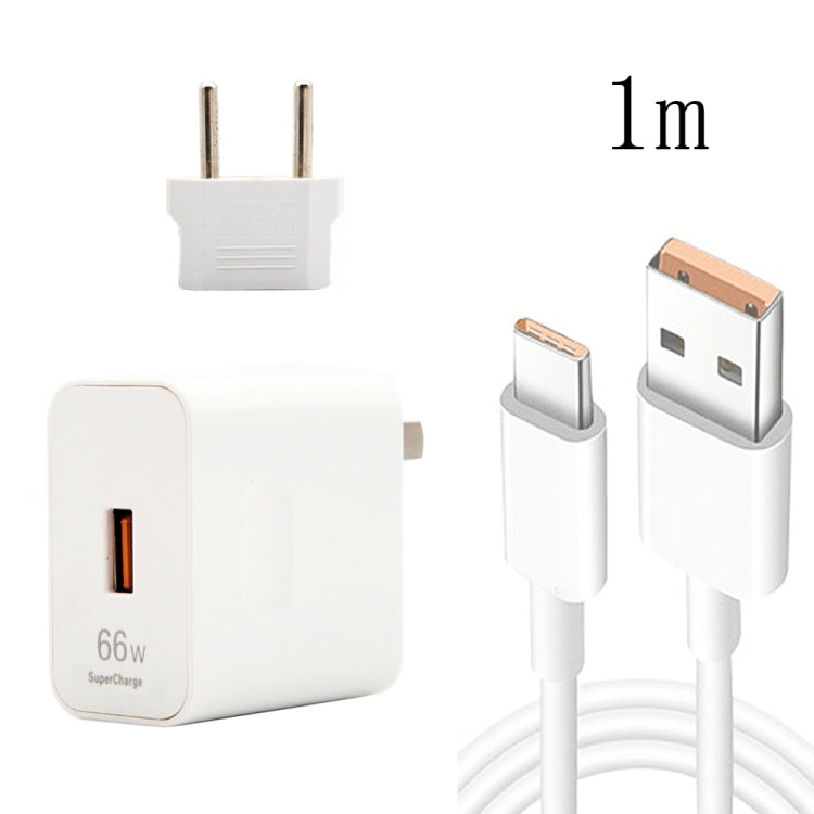 66W USB-Schnellladegerät mit EU-Stecker-Konverter + 6A USB-zu-Typ-C-Blitzladekabel, EU-Stecker, EU-Stecker (1m), EU-Stecker (1,5m), EU-Stecker (2m)