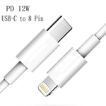 XJ-61 12W USB-C / Type-C zu 8-Pin PD Schnellladekabel, 1m, 1,5m, 2m
