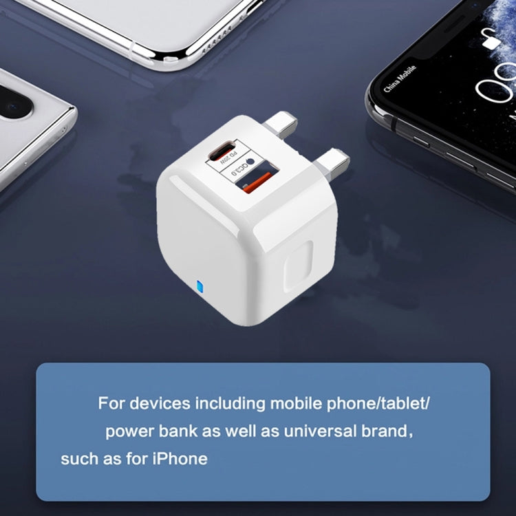 YSY-6087PD 20W PD3.0 + QC3.0 Dual Fast Charge Reise-Ladegerät mit Typ-C auf Typ-C Datenkabel, EU-Stecker, US-Stecker, UK-Stecker