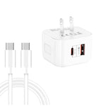 YSY-6087PD 20W PD3.0 + QC3.0 Dual Fast Charge Reise-Ladegerät mit Typ-C auf Typ-C Datenkabel, EU-Stecker, US-Stecker, UK-Stecker