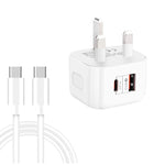 YSY-6087PD 20W PD3.0 + QC3.0 Dual Fast Charge Reise-Ladegerät mit Typ-C auf Typ-C Datenkabel, EU-Stecker, US-Stecker, UK-Stecker