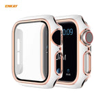 ENKAY Hat-Prince Vollflächige, galvanisierte PC-Schutzhülle + Displayschutz aus gehärtetem Glas für Apple Watch Series 6 / 5 / 4 / SE 40 mm