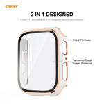 ENKAY Hat-Prince Vollflächige, galvanisierte PC-Schutzhülle + Displayschutz aus gehärtetem Glas für Apple Watch Series 6 / 5 / 4 / SE 40 mm