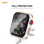 ENKAY Hat-Prince Vollflächige, galvanisierte PC-Schutzhülle + Displayschutz aus gehärtetem Glas für Apple Watch Series 6 / 5 / 4 / SE 40 mm