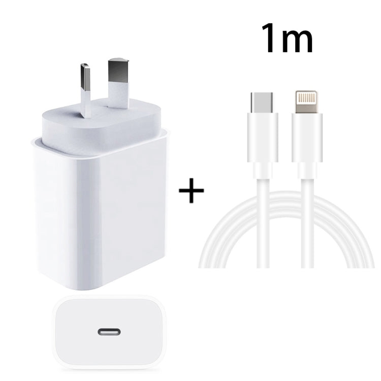PD 20W PD 3.0 Reise-Schnellladegerät Netzteil mit USB-C / Typ-C auf 8-Pin-Schnelllade-Datenkabel, AU-Stecker