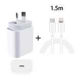 PD 20W PD 3.0 Reise-Schnellladegerät Netzteil mit USB-C / Typ-C auf 8-Pin-Schnelllade-Datenkabel, AU-Stecker
