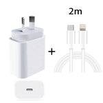 PD 20W PD 3.0 Reise-Schnellladegerät Netzteil mit USB-C / Typ-C auf 8-Pin-Schnelllade-Datenkabel, AU-Stecker