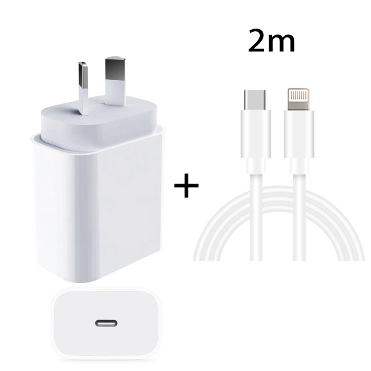 PD 20W PD 3.0 Reise-Schnellladegerät Netzteil mit USB-C / Typ-C auf 8-Pin-Schnelllade-Datenkabel, AU-Stecker