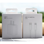 PD 20W Single USB-C / Type-C Port Reiseladegerät + 3A PD3.0 USB-C / Type-C auf 8 Pin Schnelllade-Datenkabel Set, US-Stecker, 20W US-Stecker + PD Kabel 1.5m, 20W US-Stecker + PD Kabel 2m