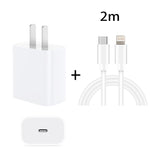 PD 20W Single USB-C / Type-C Port Reiseladegerät + 3A PD3.0 USB-C / Type-C auf 8 Pin Schnelllade-Datenkabel Set, US-Stecker, 20W US-Stecker + PD Kabel 1.5m, 20W US-Stecker + PD Kabel 2m