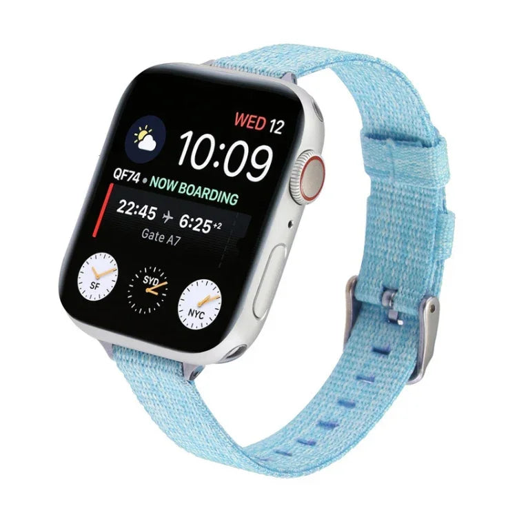 Armband aus gewebtem Canvas-Nylon, für Serie 7 41mm / 6 & SE & 5 & 4 40mm / 3 & 2 & 1 38mm, für Serie 7 45mm / 6 & SE & 5 & 4 44mm / 3 & 2 & 1 42mm