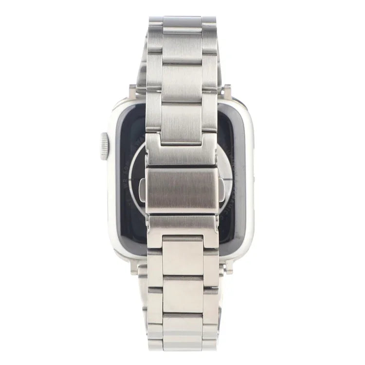 Abnehmbares Armband mit drei Perlen aus Edelstahl von Xiaoman, passend für Serie 7 (45 mm), 6, SE, 5, 4 (44 mm), 3, 2, 1 (42 mm) und Serie 7 (41 mm), 6, SE, 5, 4 (40 mm) sowie 3, 2, 1 (38 mm).