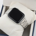 Abnehmbares Armband mit drei Perlen aus Edelstahl von Xiaoman, passend für Serie 7 (45 mm), 6, SE, 5, 4 (44 mm), 3, 2, 1 (42 mm) und Serie 7 (41 mm), 6, SE, 5, 4 (40 mm) sowie 3, 2, 1 (38 mm).