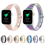 Abnehmbares Armband mit drei Perlen aus Edelstahl von Xiaoman, passend für Serie 7 (45 mm), 6, SE, 5, 4 (44 mm), 3, 2, 1 (42 mm) und Serie 7 (41 mm), 6, SE, 5, 4 (40 mm) sowie 3, 2, 1 (38 mm).