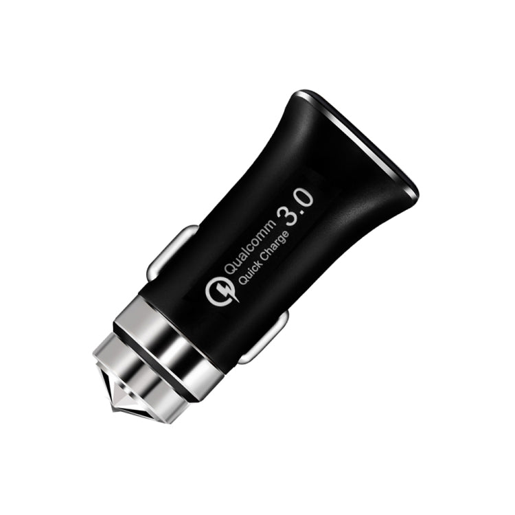 LZ-328 Safety Hammer Type QC3.0 USB + USB-C / Type-C Fast Charging Car Charger