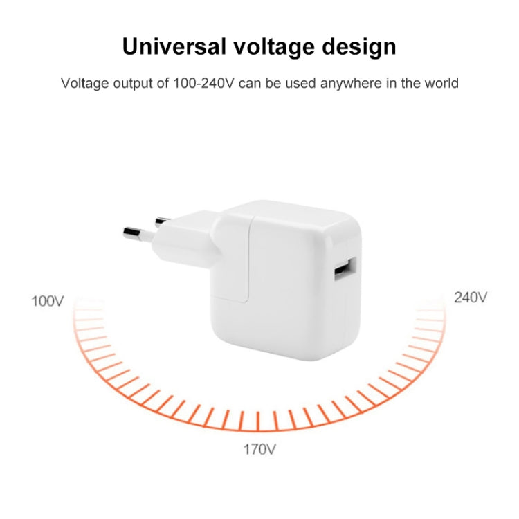 12W USB-Ladegerät + USB-auf-8-Pin-Datenkabel für iPad / iPhone / iPod Serie, EU Stecker