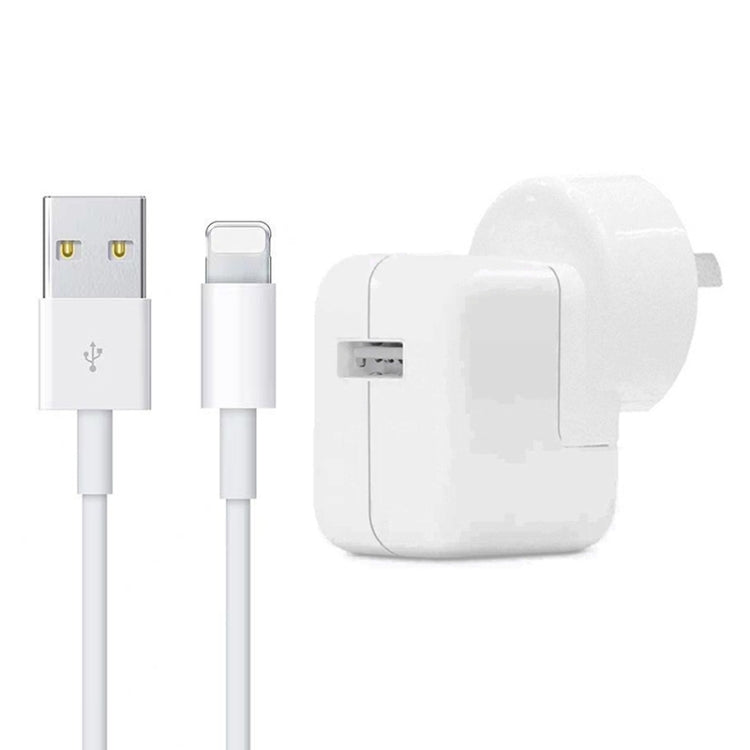12W USB-Ladegerät + USB-auf-8-Pin-Datenkabel für iPad-/iPhone-/iPod-Serie, AU-Stecker