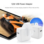 12W USB-Ladegerät + USB-zu-8-Pin-Datenkabel für iPad-/iPhone-/iPod-Serie, UK-Stecker