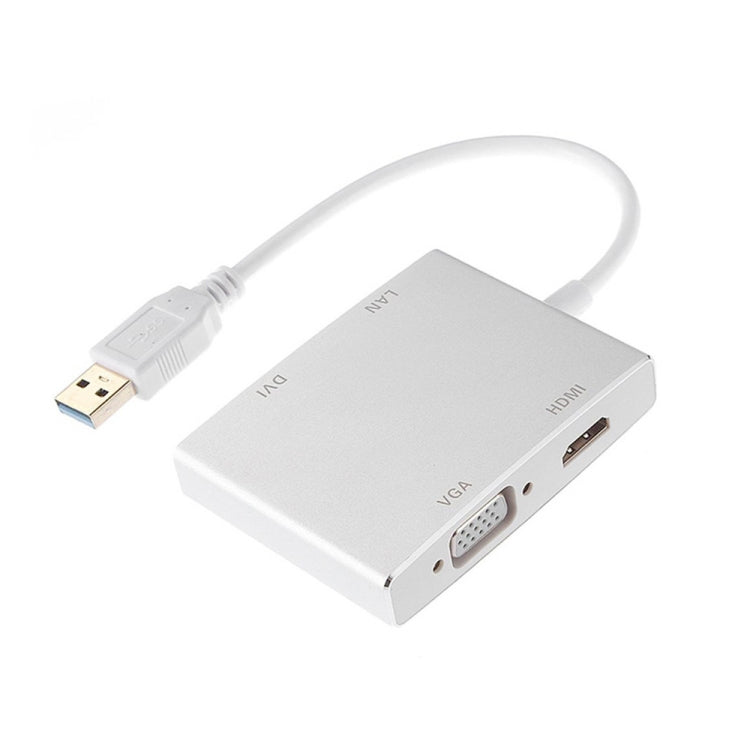 WS-03 4-in-1 USB 3.0 zu VGA + HDMI + DVI + RJ45 Netzwerkkarten Ethernet Konverter