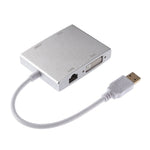 WS-03 4-in-1 USB 3.0 zu VGA + HDMI + DVI + RJ45 Netzwerkkarten Ethernet Konverter