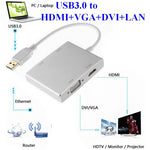 WS-03 4-in-1 USB 3.0 zu VGA + HDMI + DVI + RJ45 Netzwerkkarten Ethernet Konverter