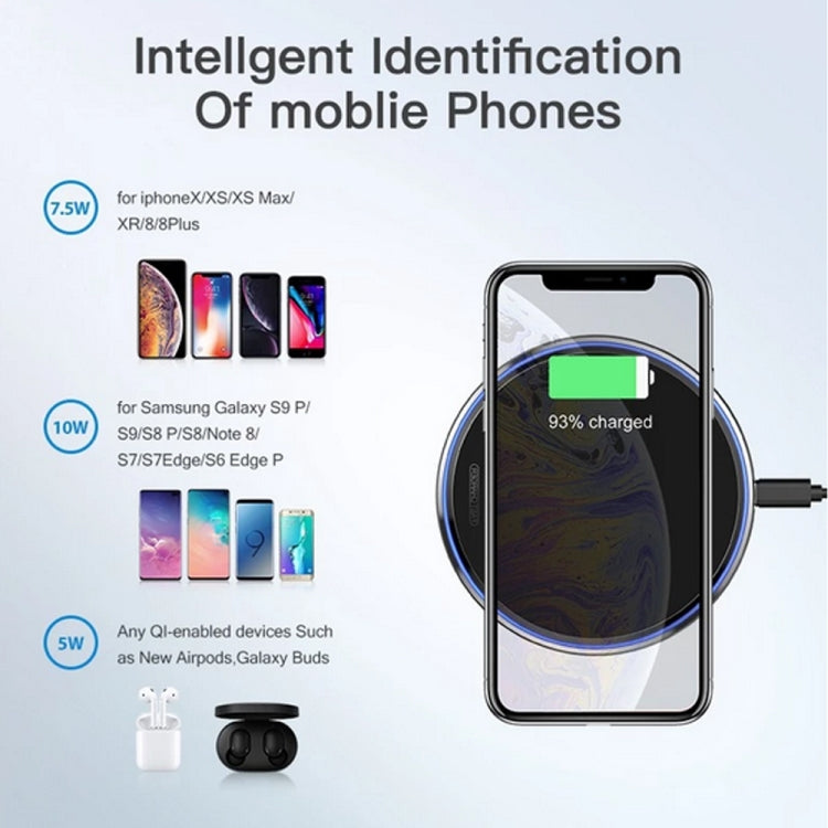WX-70 15W Ultradünnes kabelloses Ladegerät Spiegel Kabelloses Ladegerät für Mobiltelefone, 15W