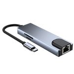 6-in-1 Typ-C zu HDMI + RJ45 + SD/TF + PD + USB HUB Adapter
