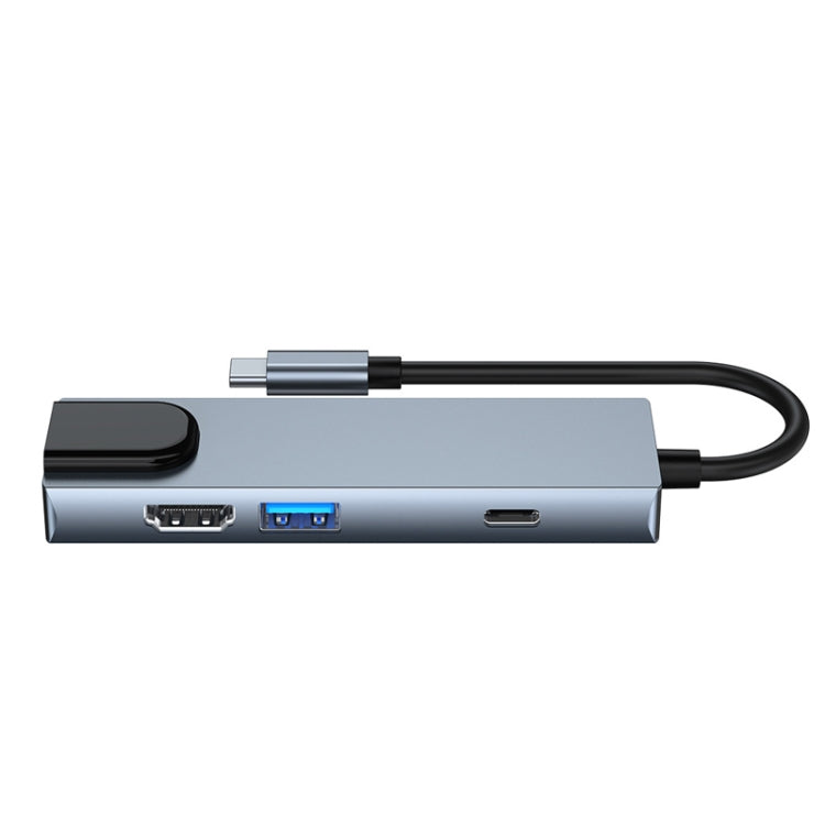 6-in-1 Typ-C zu HDMI + RJ45 + SD/TF + PD + USB HUB Adapter