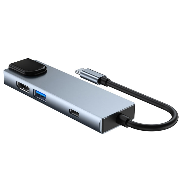 6-in-1 Typ-C zu HDMI + RJ45 + SD/TF + PD + USB HUB Adapter