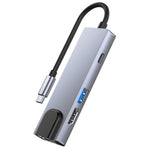 6-in-1 Typ-C zu HDMI + RJ45 + SD/TF + PD + USB HUB Adapter