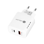 TE-PD01 PD 20W + QC3.0 USB-Doppelanschluss-Schnellladegerät mit Kontrollleuchte, EU-Stecker