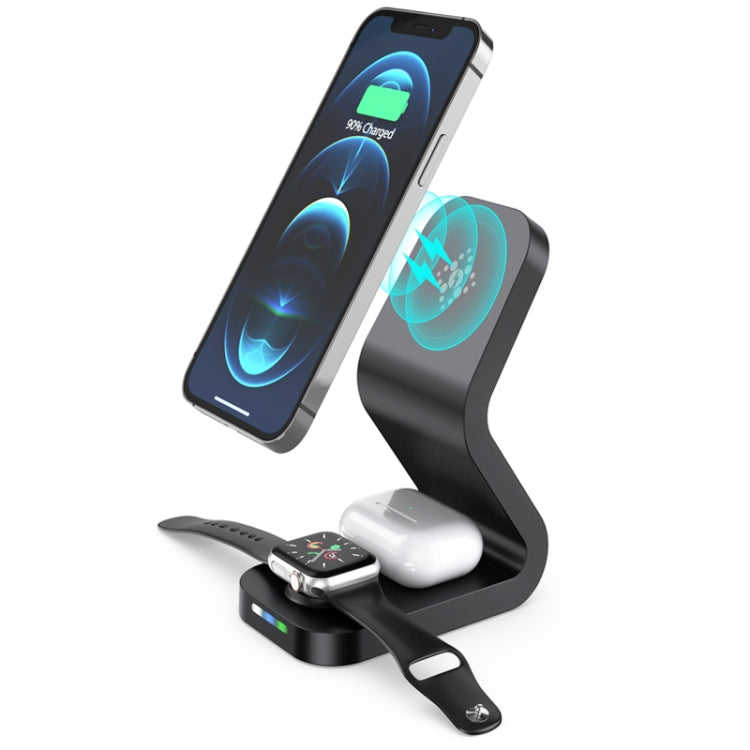 B-13 15W Max. 3-in-1 magnetisches kabelloses Ladegerät für Mobiltelefone, Apple Watches und AirPods