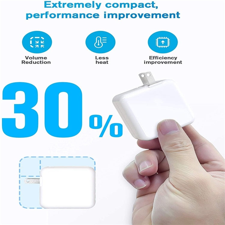 30W USB-C / Typ-C Laptop Tragbares Netzteil mit 1,8m USB-C / Typ-C auf USB-C / Typ-C Ladekabel, 30W UK Stecker, 30W AU Stecker, 30W US Stecker, 30W EU Stecker