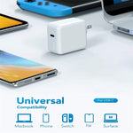 30W USB-C / Typ-C Laptop Tragbares Netzteil mit 1,8m USB-C / Typ-C auf USB-C / Typ-C Ladekabel, 30W UK Stecker, 30W AU Stecker, 30W US Stecker, 30W EU Stecker