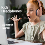BOBo Kinder Geschenk Bluetooth 5.0 Bass Geräuschunterdrückendes Stereo Kabelloses Headset mit Mikrofon, Unterstützt TF-Karte / FM / AUX-in