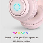 BT06C Niedliches kabelloses Bluetooth 5.0 Headset für Kinder mit Mikrofon LED-Licht Unterstützung Aux-in