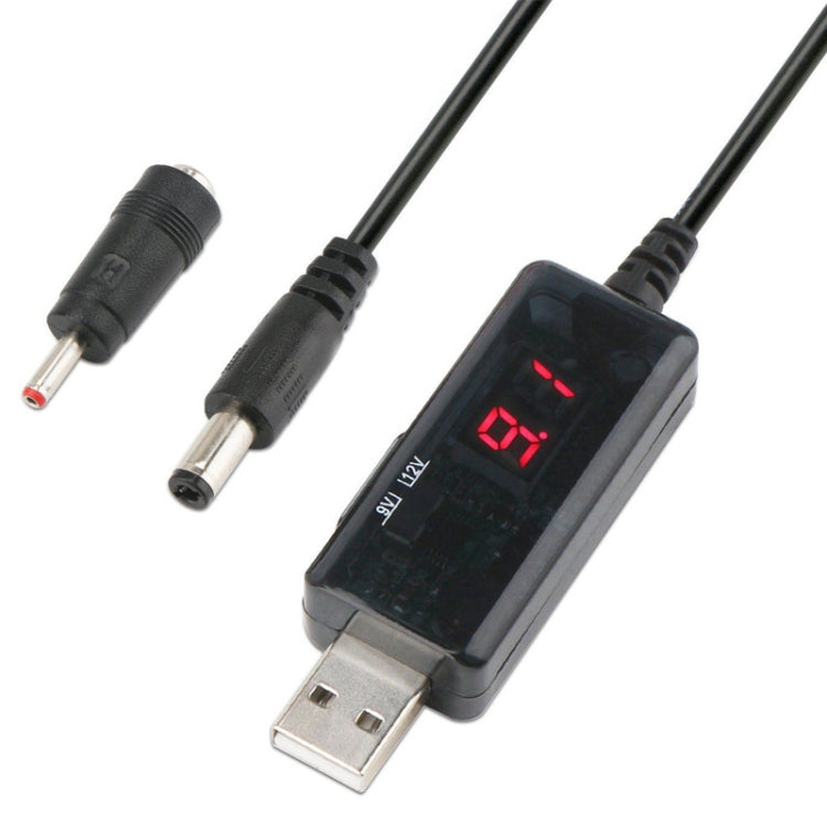 KWS-912V USB Boost-Wandler DC 5V zu 9V 12V Konverterkabel + 3,5x1,35mm Stecker-Set, 5V zu 9V / 12V