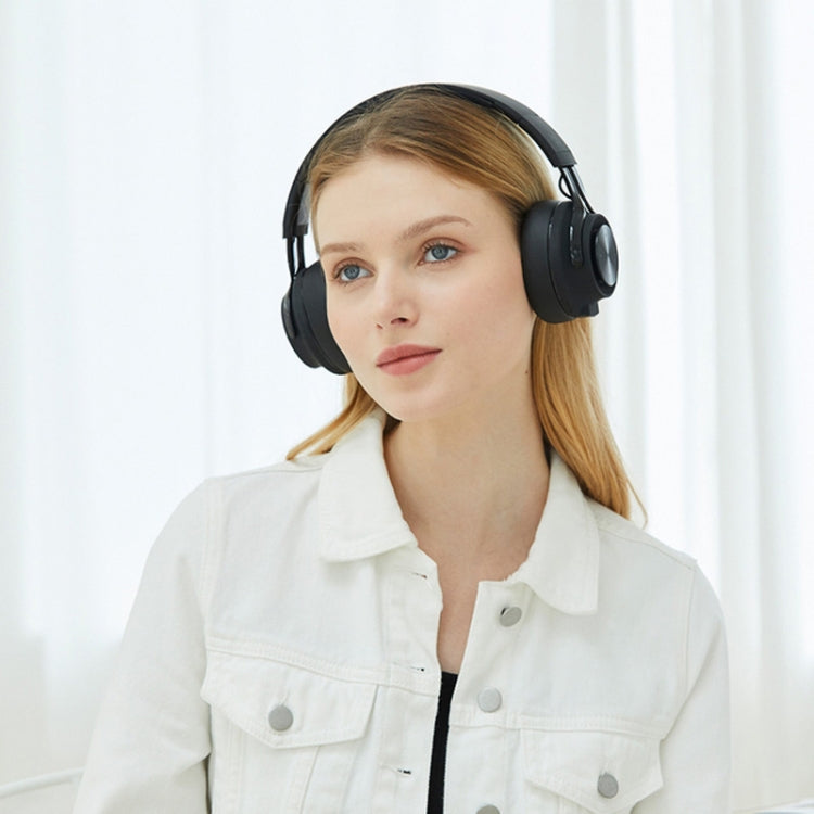 Fingertime P1 Kabelloses Bluetooth 5.0 Stereo Weiche Leder Ohrmuscheln Faltbares Headset mit eingebautem Mikrofon für PC / Handys