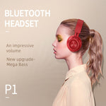 Fingertime P1 Kabelloses Bluetooth 5.0 Stereo Weiche Leder Ohrmuscheln Faltbares Headset mit eingebautem Mikrofon für PC / Handys